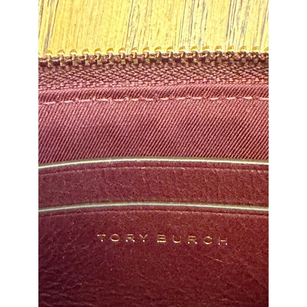 Tory Burch Fleming Soft Leather Burgundy Wristlet NWT